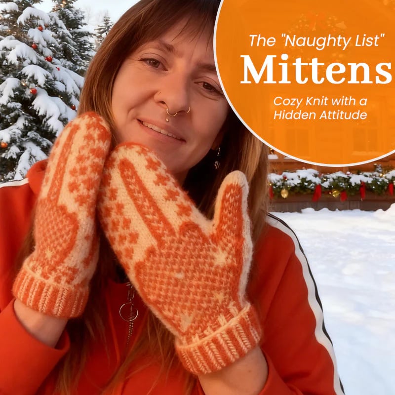 🔥LETZTER TAG 49 % RABATT – 🎅🧤✨ Nordische Stricklook-Handschuhe mit Verstecktem Pixel-Mittelfinger – Retro-Stil & Rebellischer Humor! ✨❄️