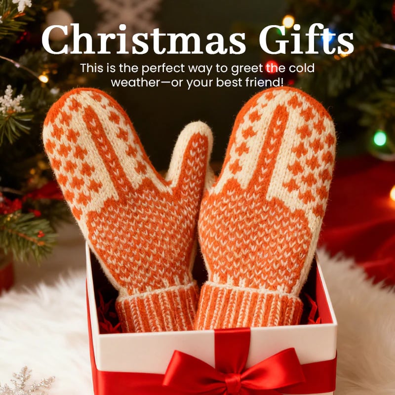 🔥LETZTER TAG 49 % RABATT – 🎅🧤✨ Nordische Stricklook-Handschuhe mit Verstecktem Pixel-Mittelfinger – Retro-Stil & Rebellischer Humor! ✨❄️