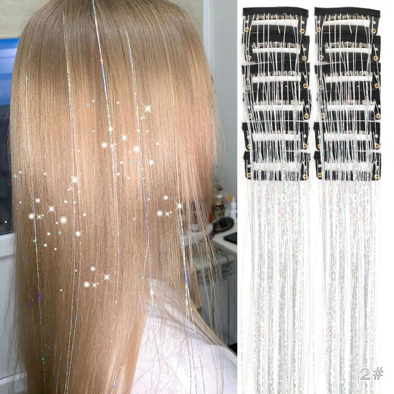 🔥KAUFE 1, BEKOMME 1 GRATIS（24 Stück ）✨ [Instant Sparkle] 12-teilige Clip-in-Haarverlängerungen mit Glitzer | Glanz in wenigen Sekunden! 🦄💖