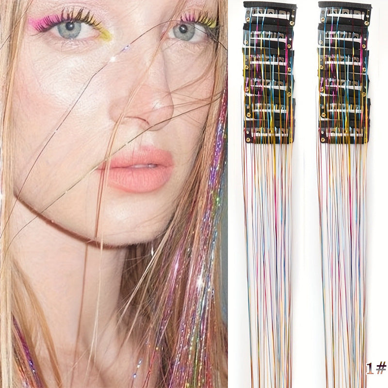 🔥KAUFE 1, BEKOMME 1 GRATIS（24 Stück ）✨ [Instant Sparkle] 12-teilige Clip-in-Haarverlängerungen mit Glitzer | Glanz in wenigen Sekunden! 🦄💖