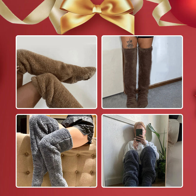 Kniestrümpfe aus Gänsedaunen für Weihnachten