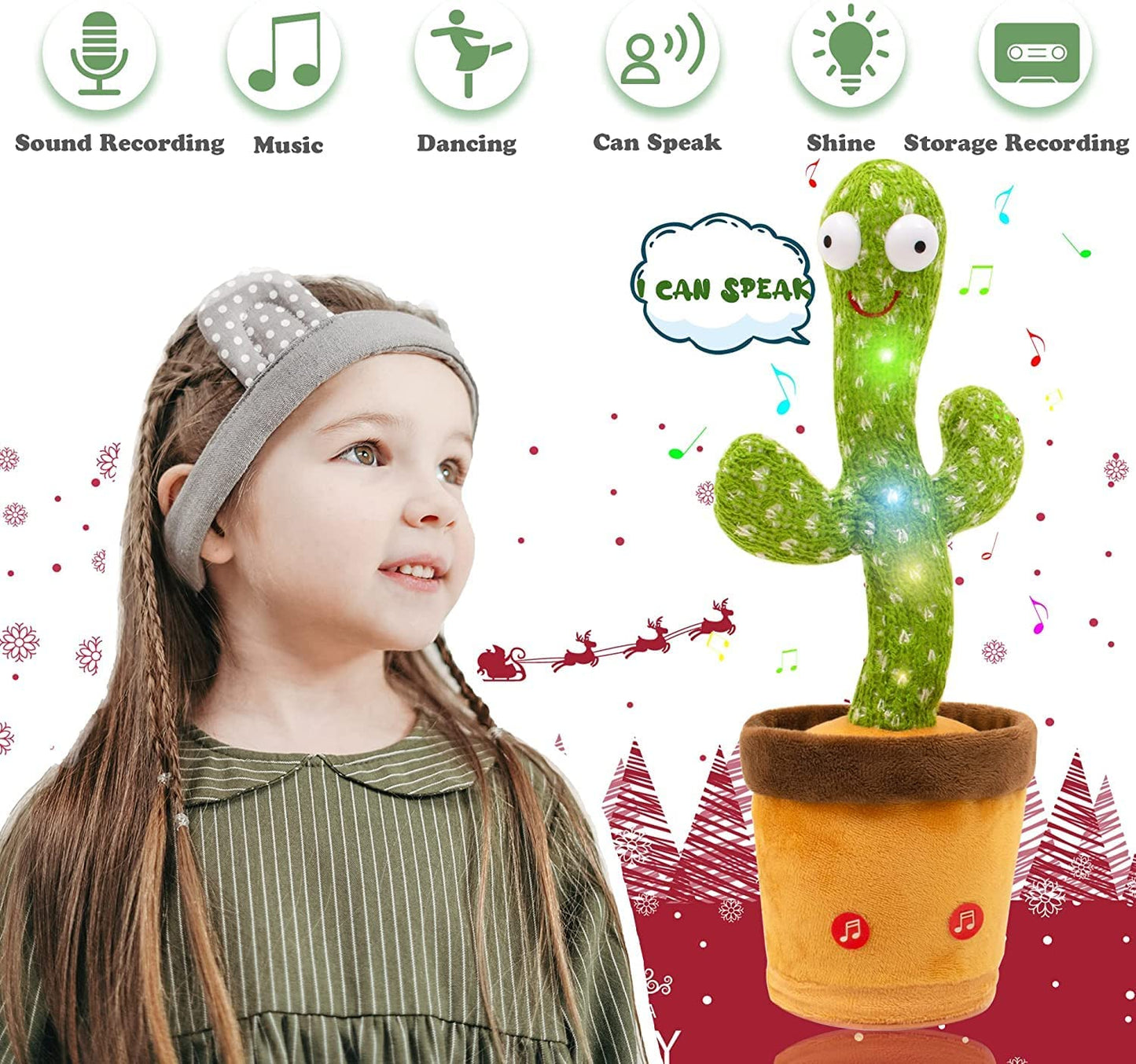🌵 Tanzendes und sprechendes Kaktus-Spielzeug – Interaktives musikalisches Plüschtier