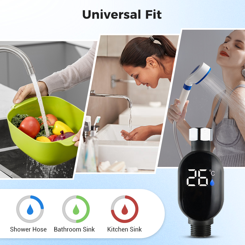 🚿 1 kaufen, 1 gratis dazu 🌡️ Duschthermometer – Sofortige digitale Anzeige, wasserdicht und einfach zu installieren für sicheres Duschen 👶📦