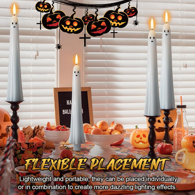 🎃👻 Ferngesteuertes Geisterlicht mit 3D-flammendem Docht 👻🎃