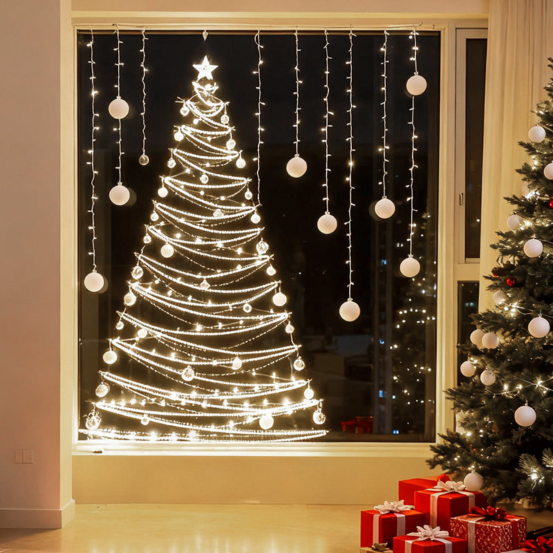 DIY-Weihnachtsbaumschmuck für raumhohe Fenster