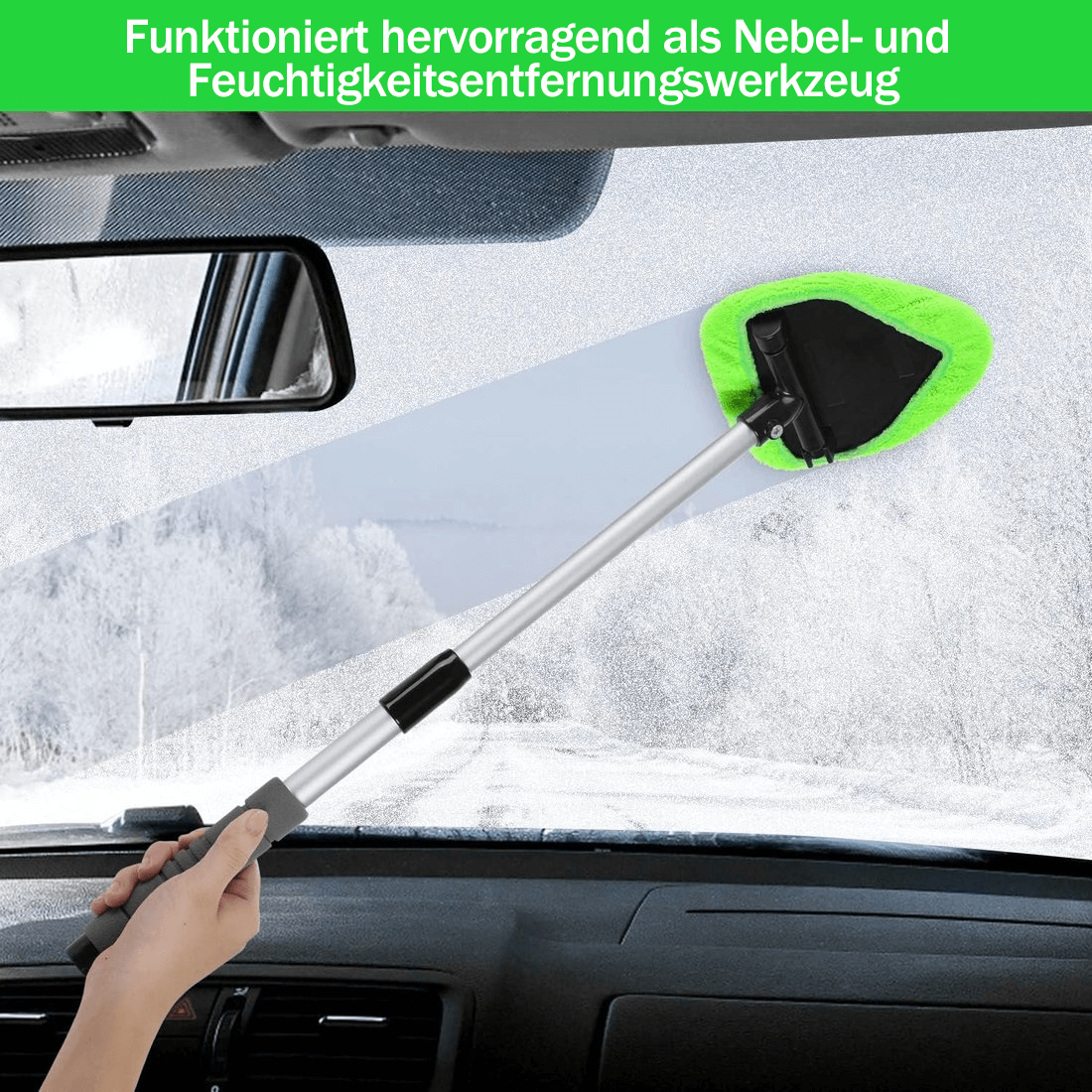 Mikrofaser-Scheibenreiniger mit ausziehbarem Griff