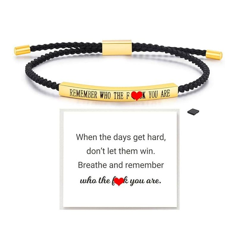 ✨📿 Geflochtenes Edelstahlarmband – Verstellbares Armband mit motivierender Botschaft für tägliche Inspiration! ✨🦾