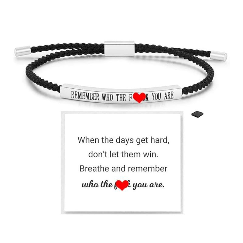 ✨📿 Geflochtenes Edelstahlarmband – Verstellbares Armband mit motivierender Botschaft für tägliche Inspiration! ✨🦾