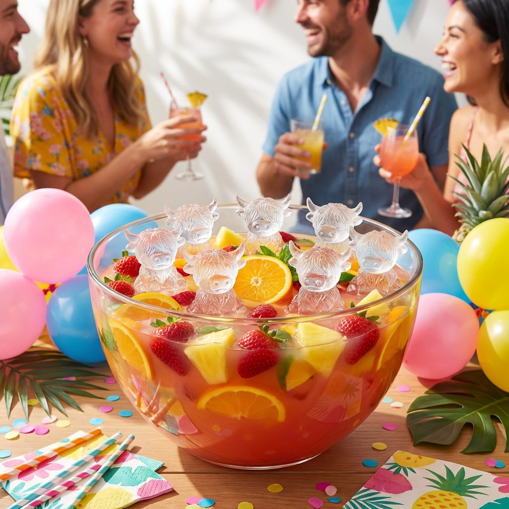 🐮 Mini-Hochlandkuh-Eiswürfelform – Niedliche 3D-Eiswürfel für Getränke, Partys und Geschenke