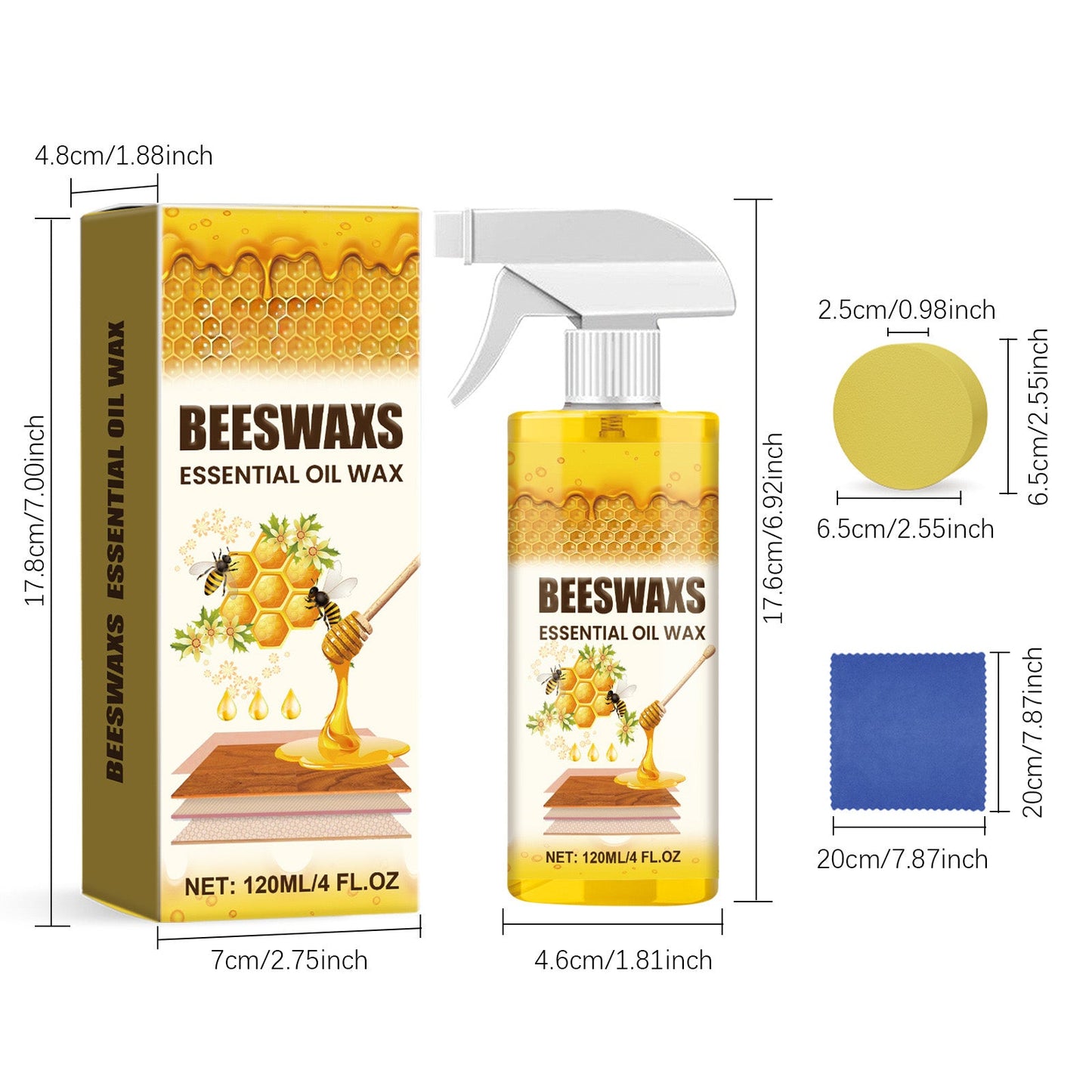 🔥🔥 Bienenwachs-Holzpflegespray 120ml | Verleiht Möbeln, Böden und Schränken natürlichen Glanz und Schutz – nicht fettend, staubabweisend