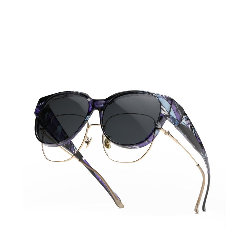🕶 Neue Cat-Eye-Sonnenbrille in Übergröße, mit polarisierenden Gläsern und UV400-Schutz.