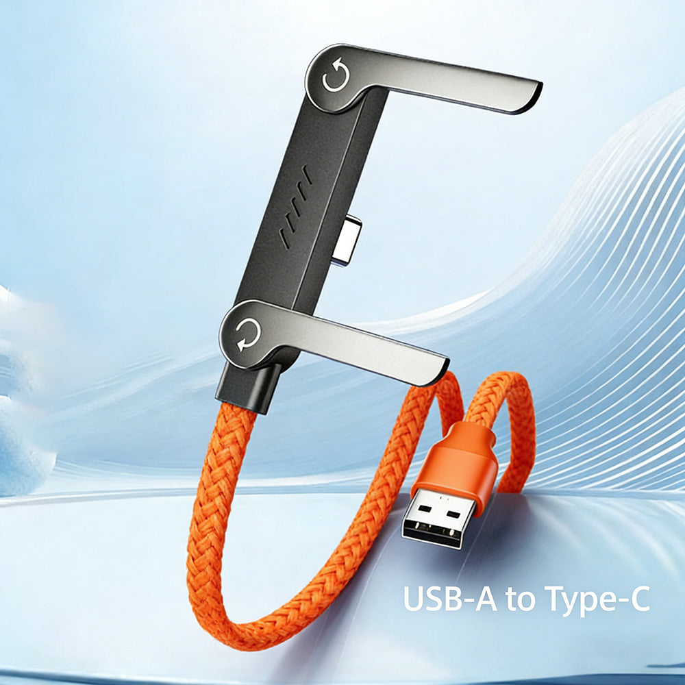 ⚡🔋 2-in-1 unsichtbares Ladekabel – 240-W-Schnellladekabel mit integriertem klappbarem Handyhalter! ✨📱