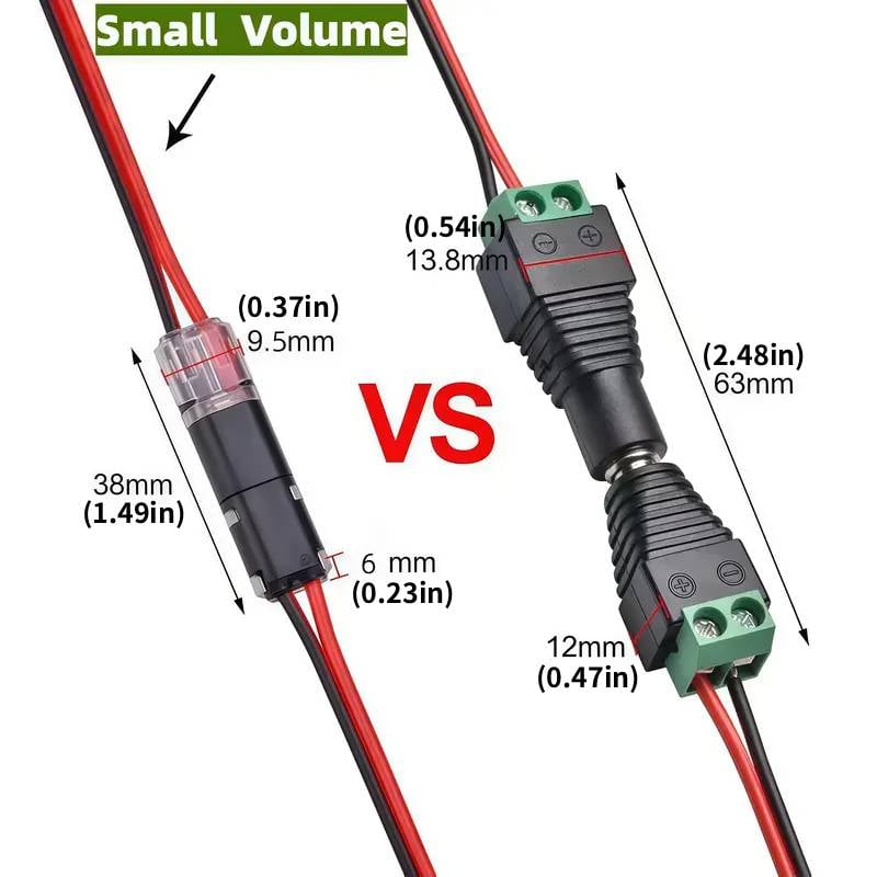 Schnelle Verkabelung🔌Doppelkabelanschluss Anschlüsse der LED-Lichterkette 2 Stifte