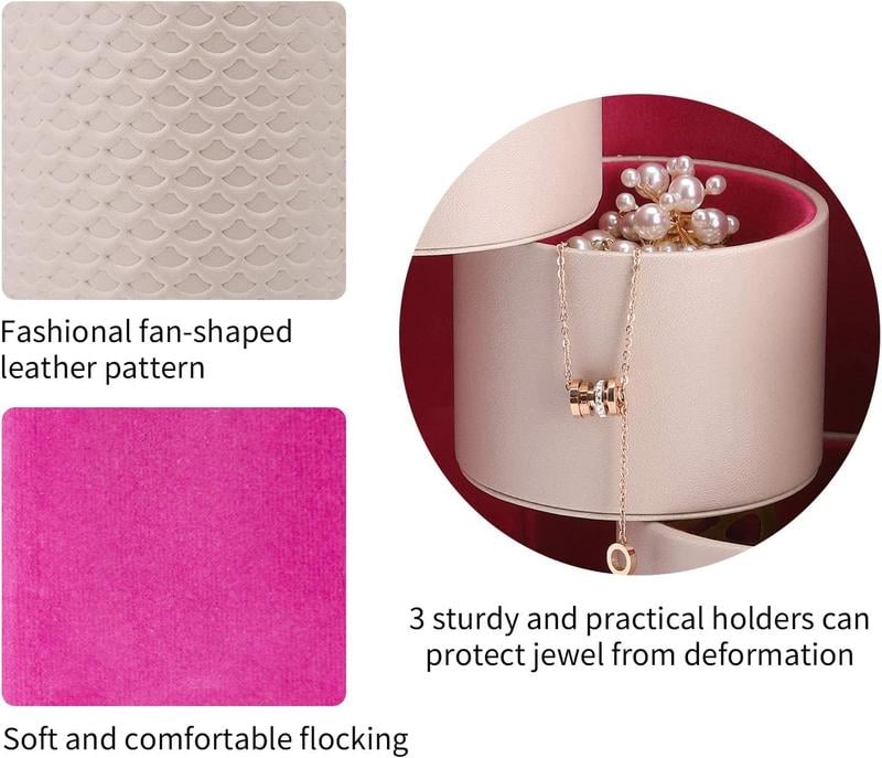 💎✨ Kompakter Runder Schmuckkoffer – Mehrlagiges Reise-Etui mit Padded Fächern für Halsketten, Ringe & Uhren! ✨🧳