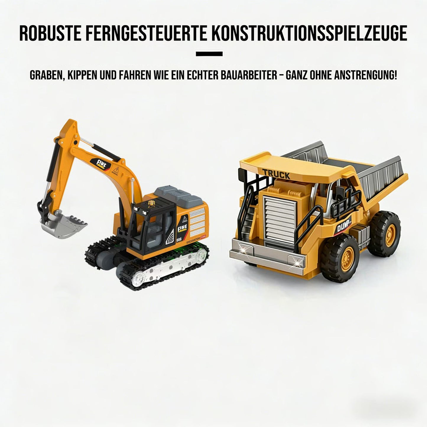 🚜✨ Fernsteuerbarer Bagger, Gabelstapler & Kipper – Mini RC Baustellen-Set aus Legierung mit Geländefähigkeit! ✨🏗️