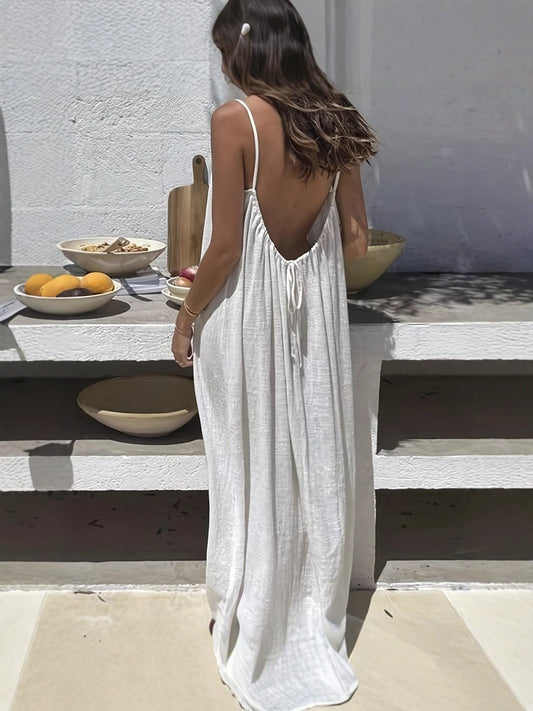 Off-Season-Schnäppchen✨60 % Rabatt 💃 Rückenfreies Maxikleid mit Spaghettiträgern