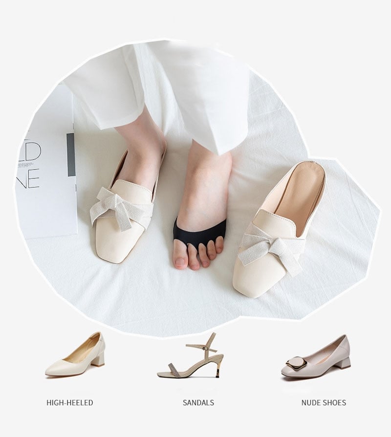 👠✨ Fünfzehen-Vorderfußpolster für Frauen | Stoßdämpfende Einlegesohlen für hohe Absätze | Schwarz/Beig