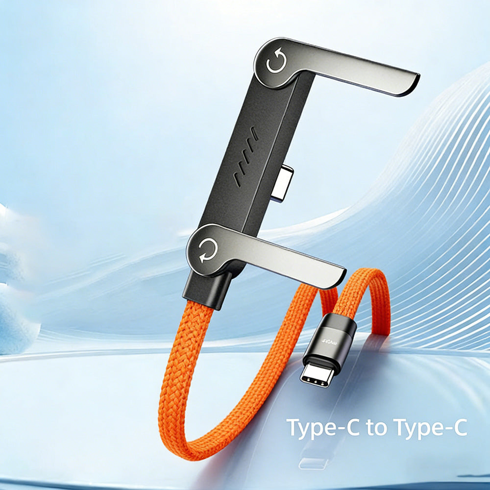 ⚡🔋 2-in-1 unsichtbares Ladekabel – 240-W-Schnellladekabel mit integriertem klappbarem Handyhalter! ✨📱