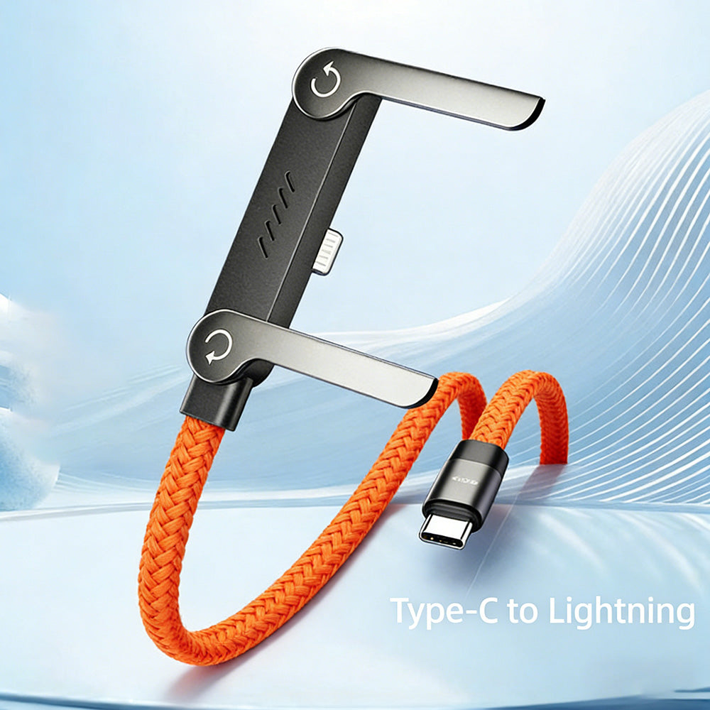 ⚡🔋 2-in-1 unsichtbares Ladekabel – 240-W-Schnellladekabel mit integriertem klappbarem Handyhalter! ✨📱