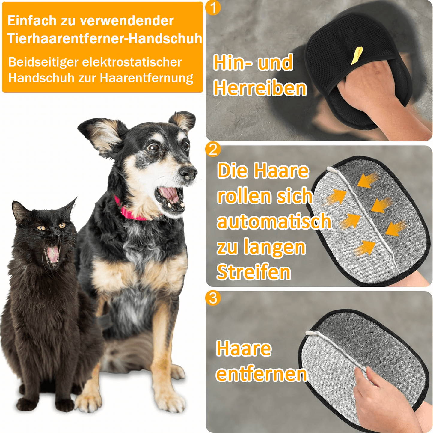 🔥Letzter Tag 49 % Rabatt🔥Handschuhe zum Entfernen von Tierhaaren