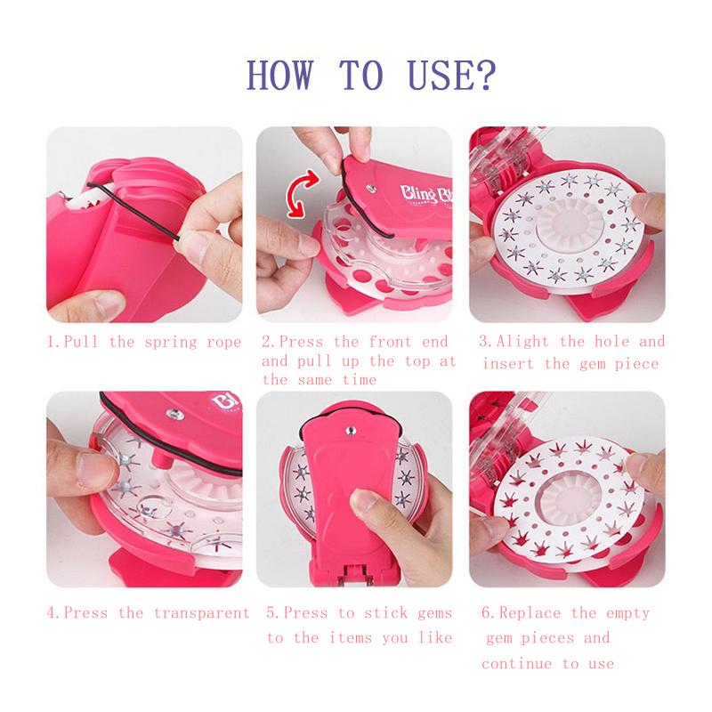 ✨Glitter Diamond Styling Tools Hair Gemstone Styling Set zum Beleuchten von Mädchenhaar, Kleidung, Accessoires, No Heat Required Hair Styling Accessories