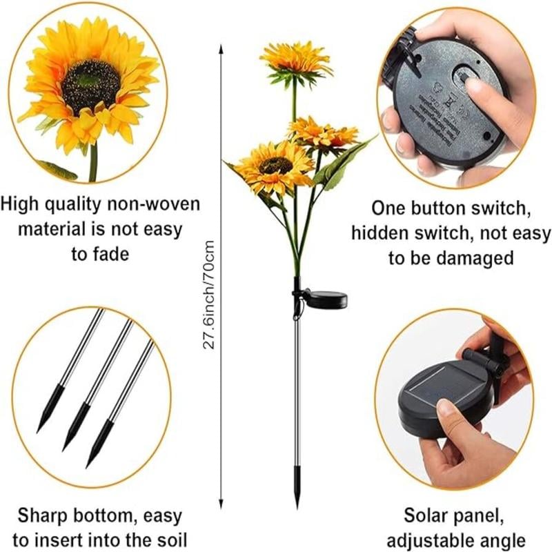 🌞Solar-LED-Sonnenblumen-Gartenleuchten – 29,6 Zoll/74 cm