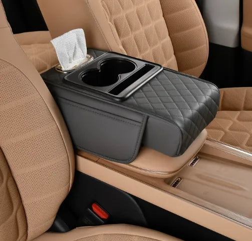 🚗 🔥 Multifunktionale Auto-Armlehnenmatte aus PU-Leder