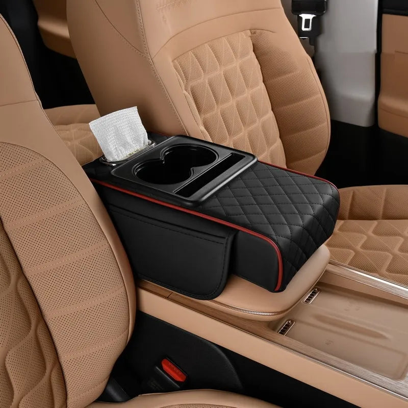 🚗 🔥 Multifunktionale Auto-Armlehnenmatte aus PU-Leder
