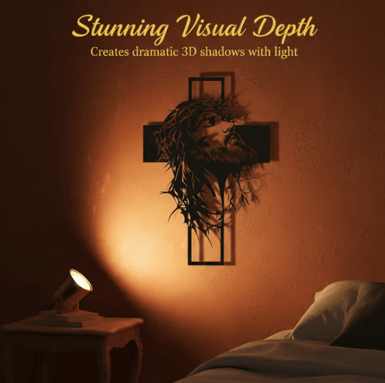 🔥🔥Jesus Kreuz Eisen Schild Christus Wandkunst Dekoration✝️🖼️ Veredeln Sie Ihren Raum mit spiritueller Eleganz 🙌✨