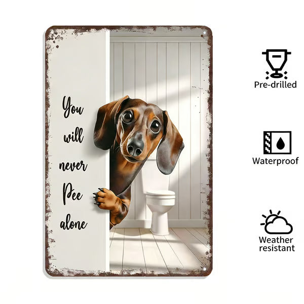 Vintage Schwarz-Weiß-Katze & Hochlandrinder Wandkunst