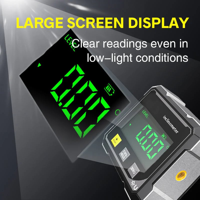 ✨4-puoleinen magneettinen digitaalinen kulmamittari, jossa on laser