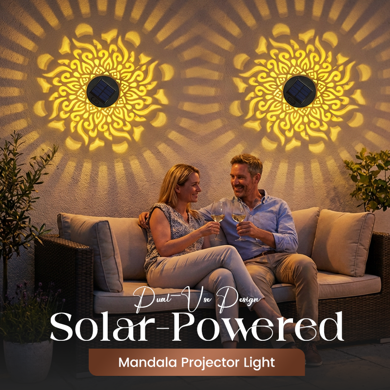 ☀️ Solar-Mandala-Leuchte für Garten und Terrasse – 2-in-1-Steh- und Wandleuchte – Dekorative Beleuchtung im Vintage-Look – Rostfrei und langlebig