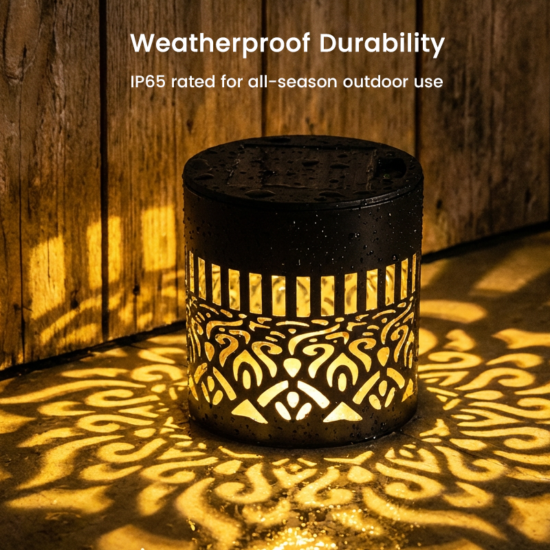 ☀️ Solar-Mandala-Leuchte für Garten und Terrasse – 2-in-1-Steh- und Wandleuchte – Dekorative Beleuchtung im Vintage-Look – Rostfrei und langlebig