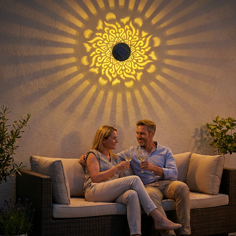 ☀️ Solar-Mandala-Leuchte für Garten und Terrasse – 2-in-1-Steh- und Wandleuchte – Dekorative Beleuchtung im Vintage-Look – Rostfrei und langlebig